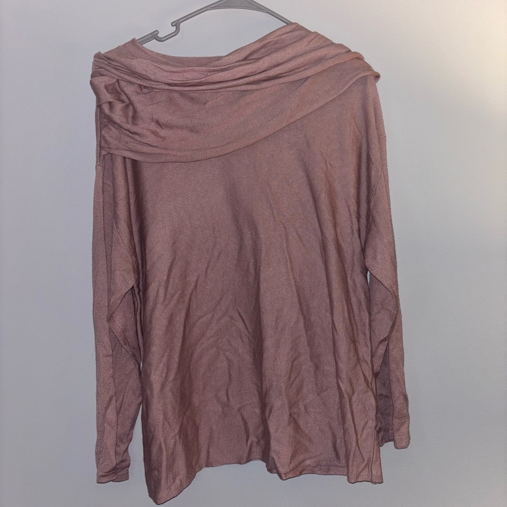 💓NWT Zara Dusty Rose Long Sleeve Top with Scarf Built in
